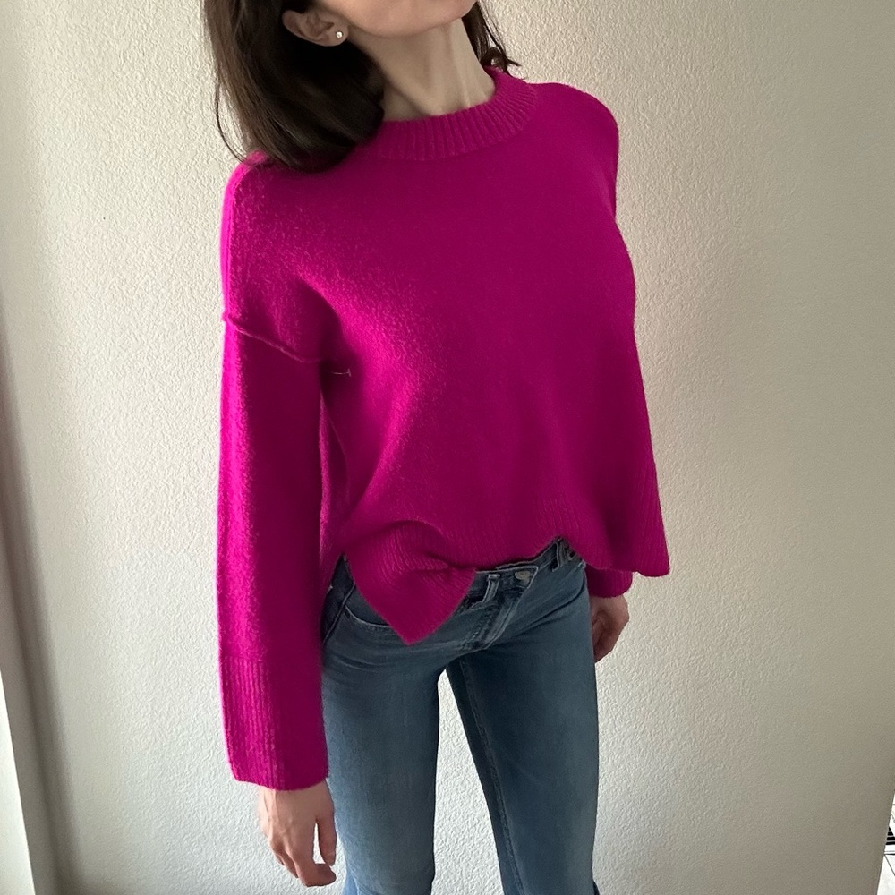Magenta Crew Neck Sweater